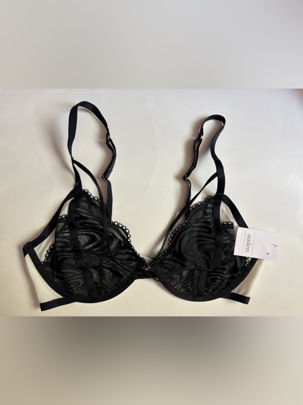 Auden Black Lace Underwire Bra with Strappy Detail - Picture 5 of 12